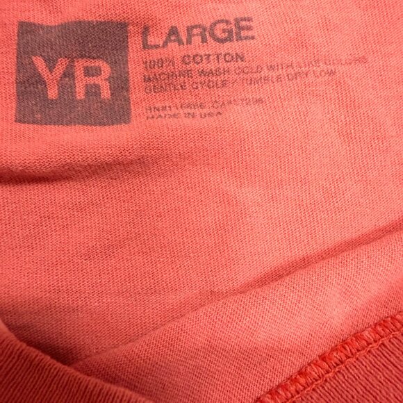 Y&R Coral Red Graphic Logo Tee Oversized Unisex Streetwear Shirt 100% Cotton (L) - Picture 12 of 12